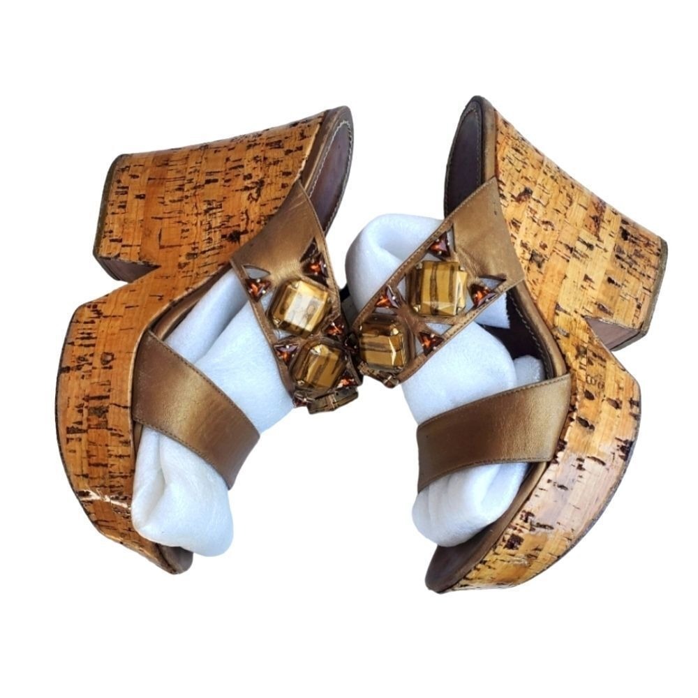 Casadei strappy Cork Platforms